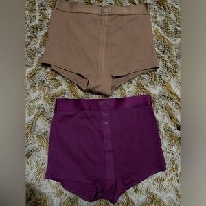 NWT Victorias Secret set of 2 boxer briefs in brown and plum